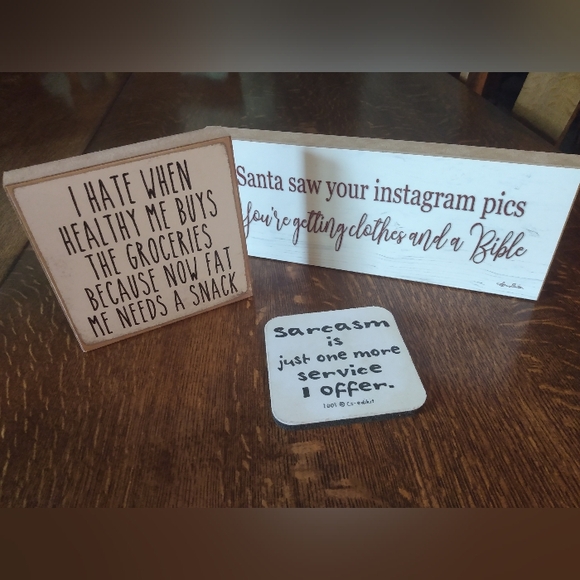🎁🌲❤️⭐🎁 Funny Sayings, Fun Wooden Signs,  Coffee Cup/Mug and Coaster - Picture 7 of 8